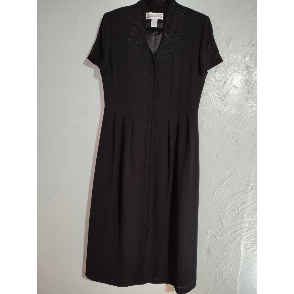 Jessica Howard Lined Maxi Dress 10 Black Tie Back Floral Sequins Cocktail Party